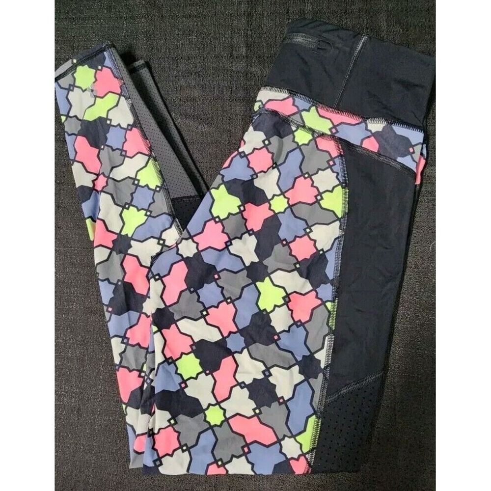 New Sweaty Betty Zero Gravity Running Leggings Geometric Print Multicolor Sz Med